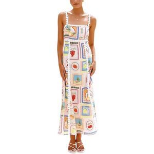 Esea Womens  Linen-Blend Dress